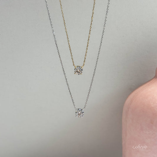 Lab Diamond Collection - 0.50ct Round Diamond Four Prong Setting Solitaire Necklace