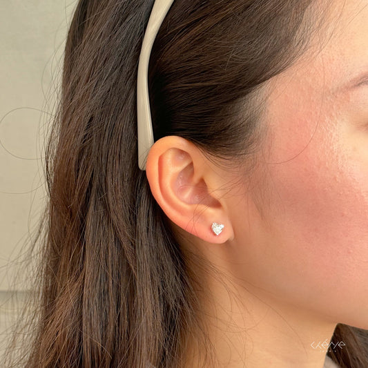 Lab Diamond Collection - 1ct Solitaire Heart Shape Earrings