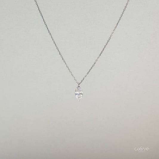 Lab Diamond Collection - 0.50ct Marquise Solitaire Necklace