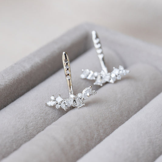Lab Diamond Collection - Mix Shape Diamond Earring Jacket
