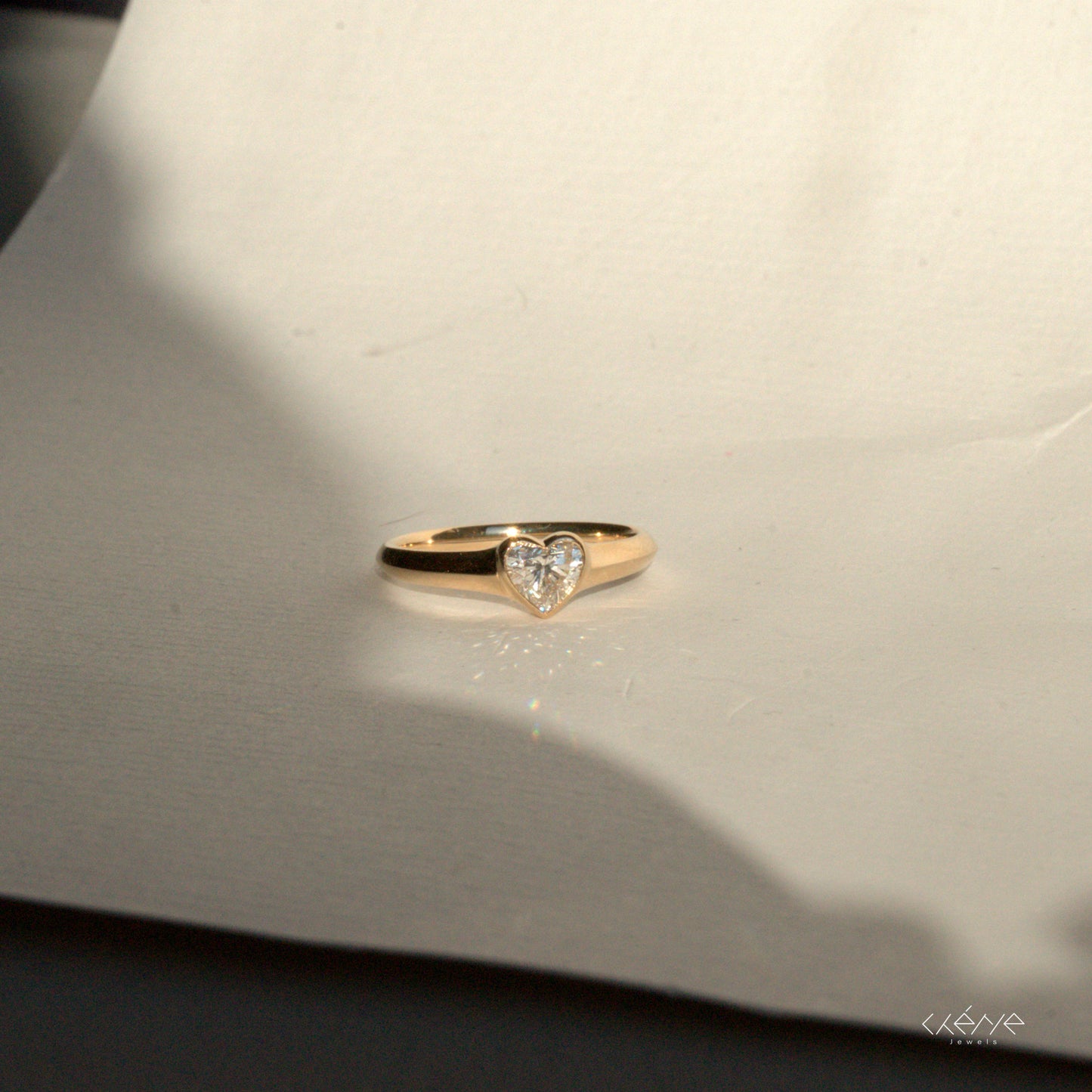 Lab Diamond Collection - 0.50ct Heart Shape Signet Ring