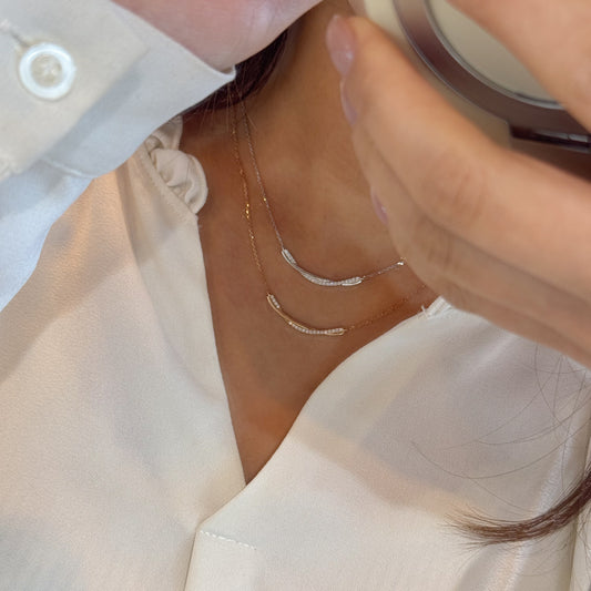 Twisty Curved Diamond Necklace