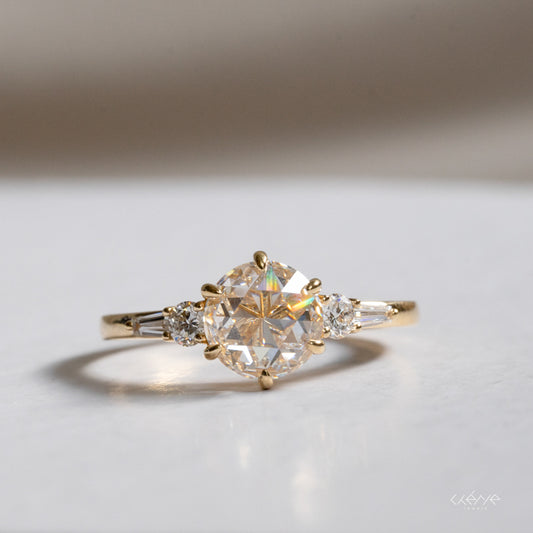 Lab Diamond Collection - Round Shape Rose Cut Ring