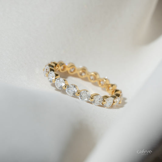 Lab Diamond Collection - 10pt Single Prong Full Eternity Band Ring