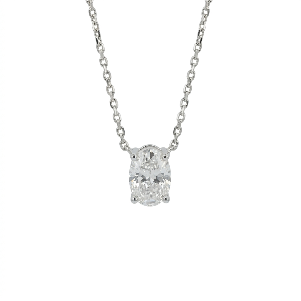 Lab Diamond Collection - 0.50ct Oval Diamond Solitaire Necklace