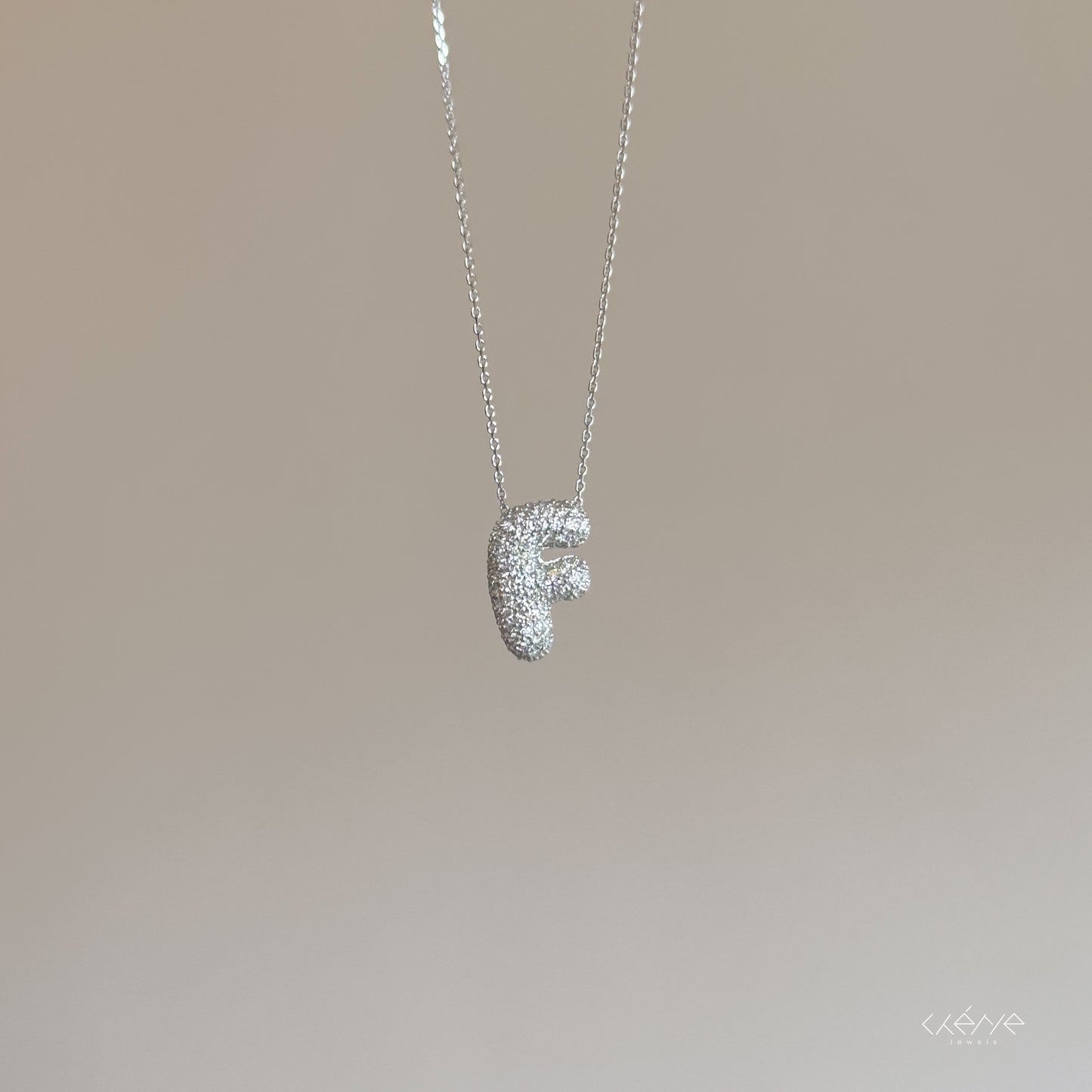 Bubble Initial Diamond Necklace 字母頸鏈 - Letter A - Z