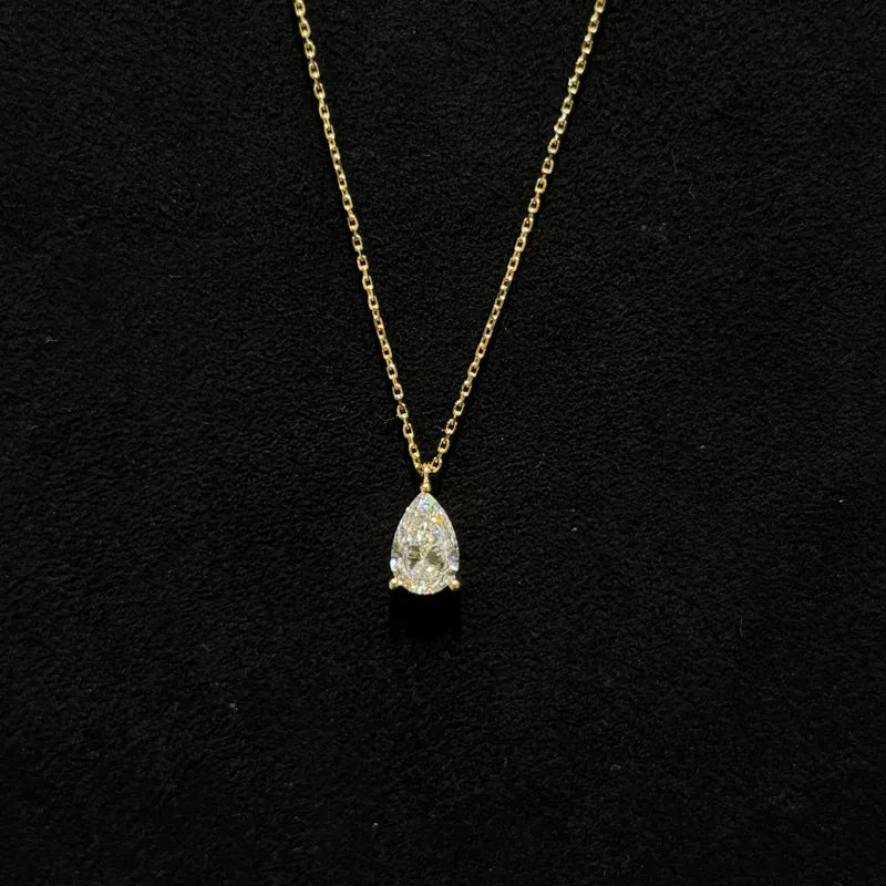 Lab Diamond Collection - 1ct Pear Solitaire Diamond Necklace