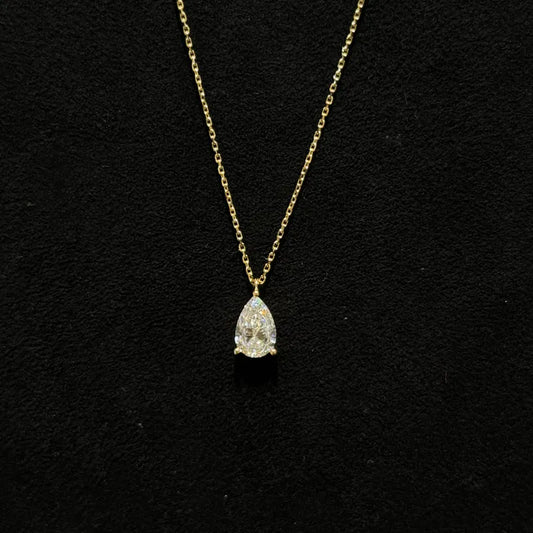 Lab Diamond Collection - 1ct Pear Solitaire Diamond Necklace
