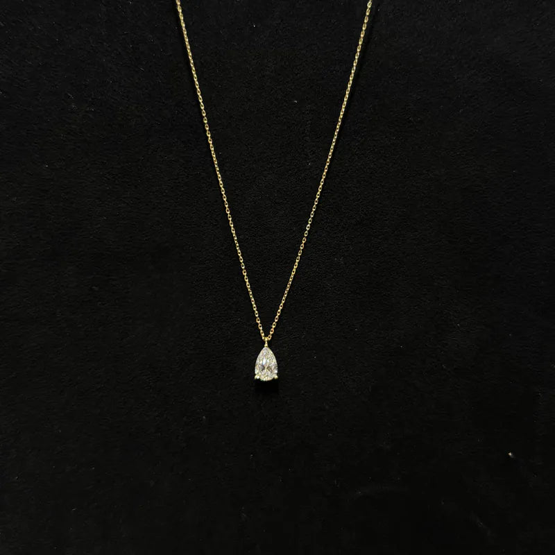Lab Diamond Collection - 1ct Pear Solitaire Diamond Necklace