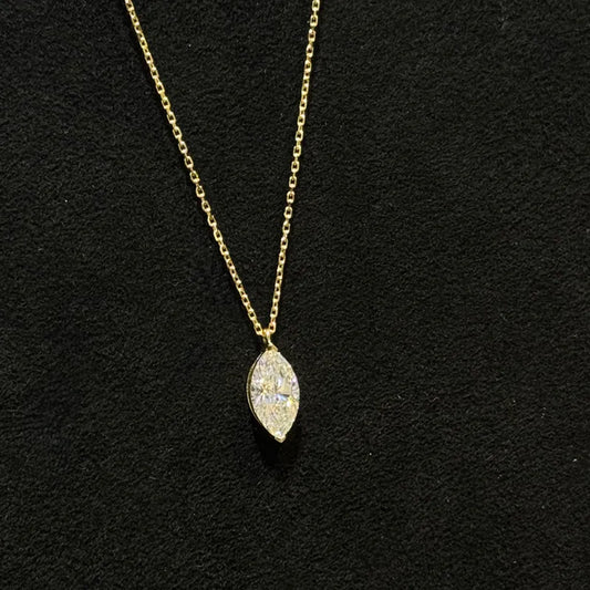 Lab Diamond Collection - 1ct Marquise Solitaire Diamond Necklace