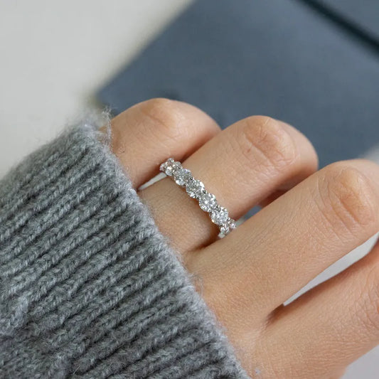 Lab Diamond Collection - 1.4ct 7pcs Lab Diamond Eternity Band Ring