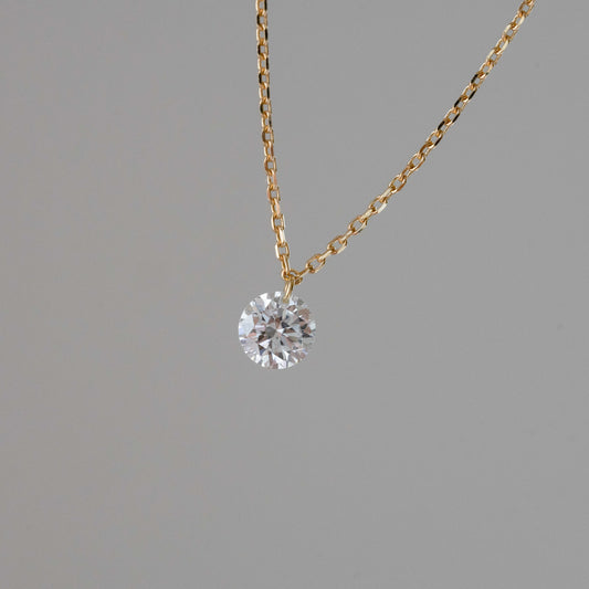 Lab Diamond Collection - 0.50ct Laser Floating Round Diamond Necklace