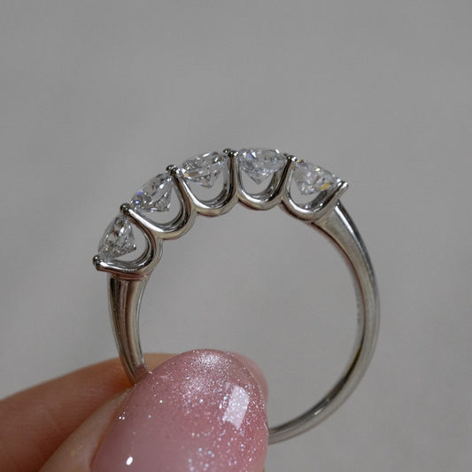 Lab Diamond Collection - 30pt 5 Stone U Shape Setting Eternity Ring