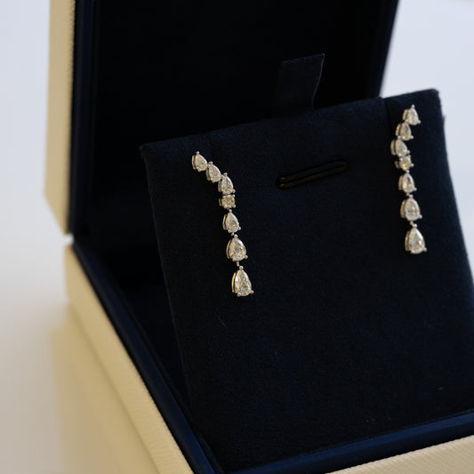 Pear Shape Diamond Drops Earrings