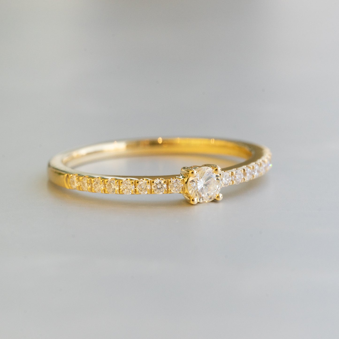 Petite Round Shape Diamond Ring