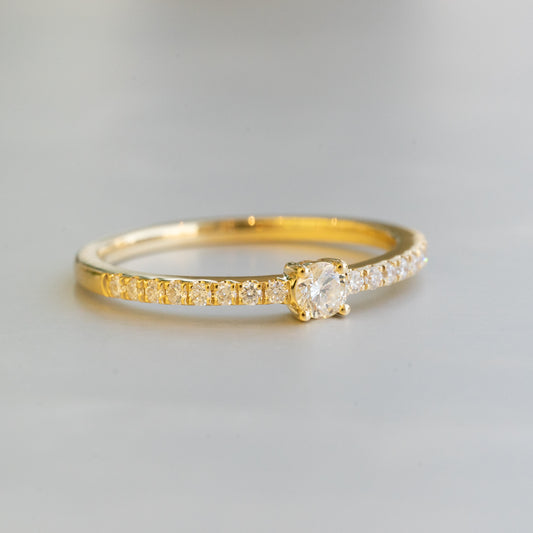 Petite Round Shape Diamond Ring