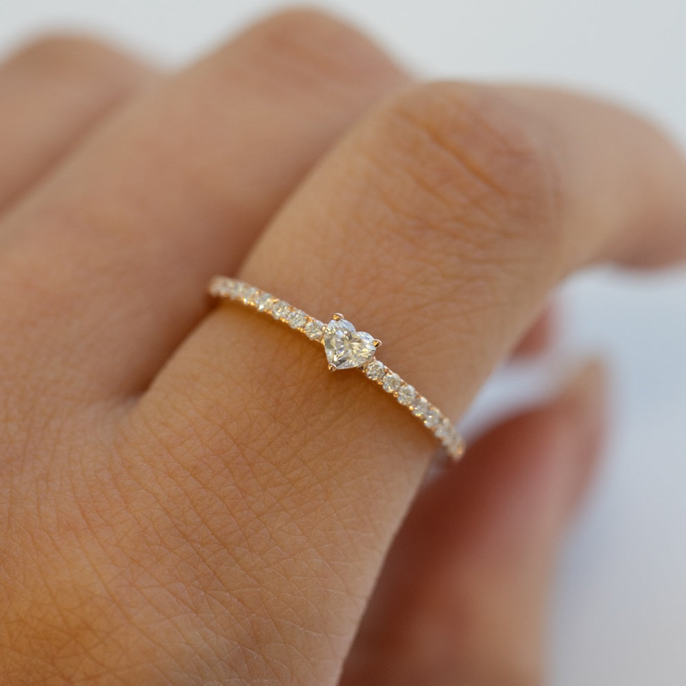 Petite Heart Shape Diamond Ring