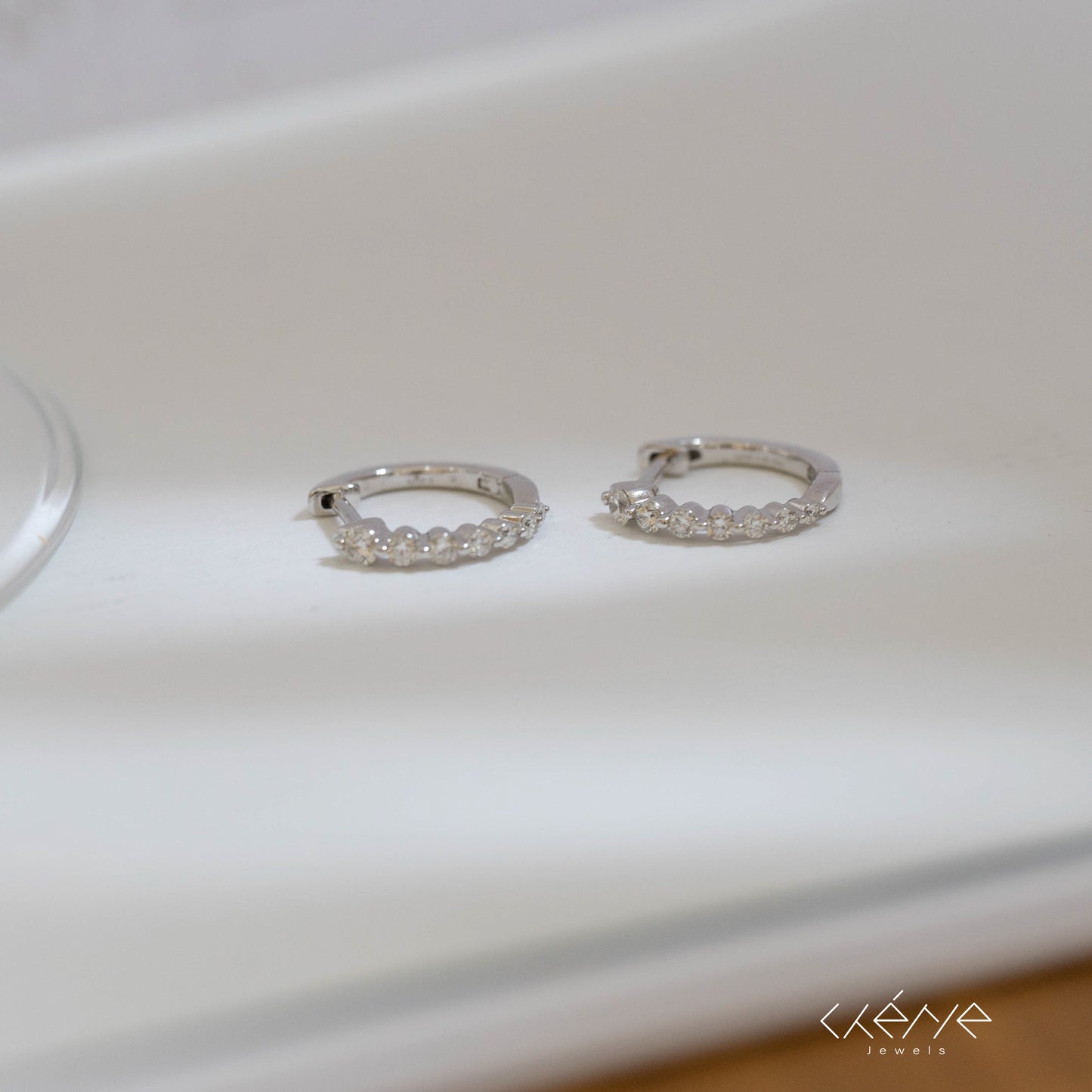 Mini Hoop Earrings in Single Prong Setting