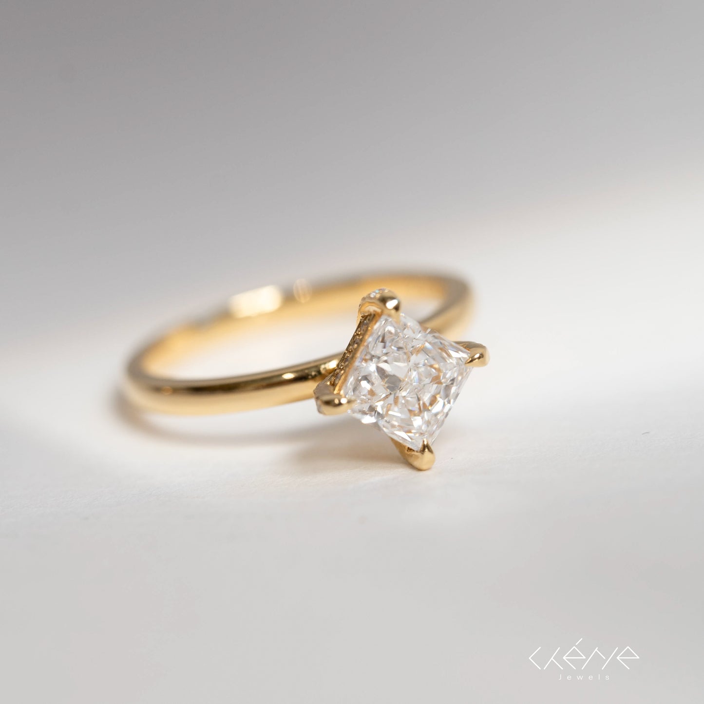 Lab Diamond Collection - 1ct Princess Cut with Hidden Halo and Pave Prong Ring
