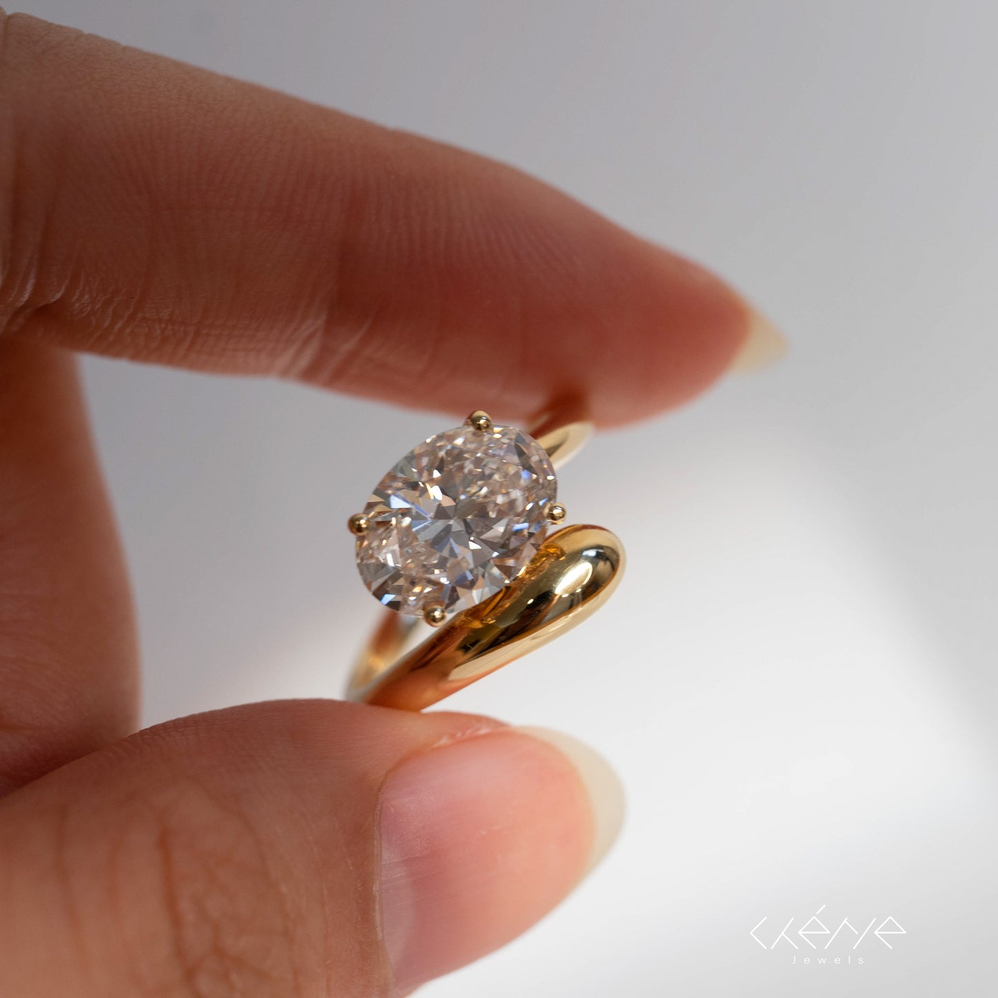 Lab Diamond Collection - Chunky Oval Shaped Diamond Ring