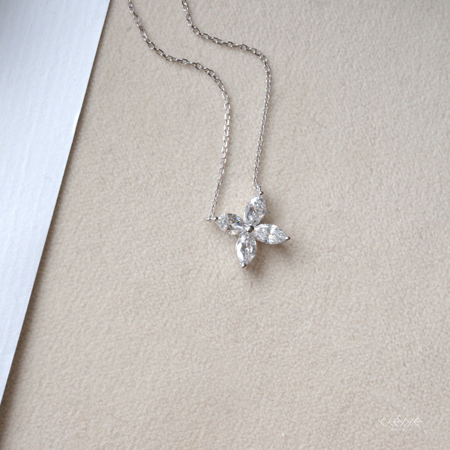 Lab Diamond Collection - Marquise Diamond Petal Necklace