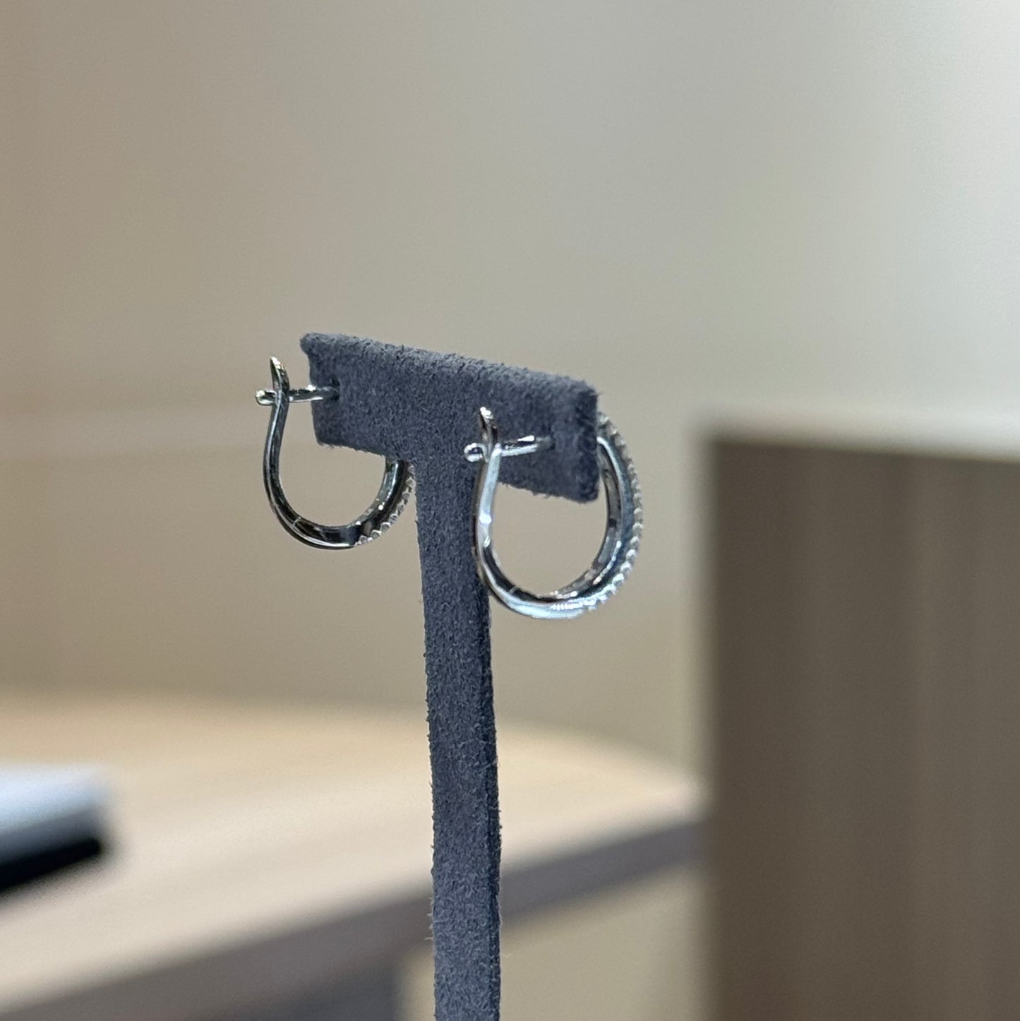 Classic Baguette and Round Diamond Hoop Earrings