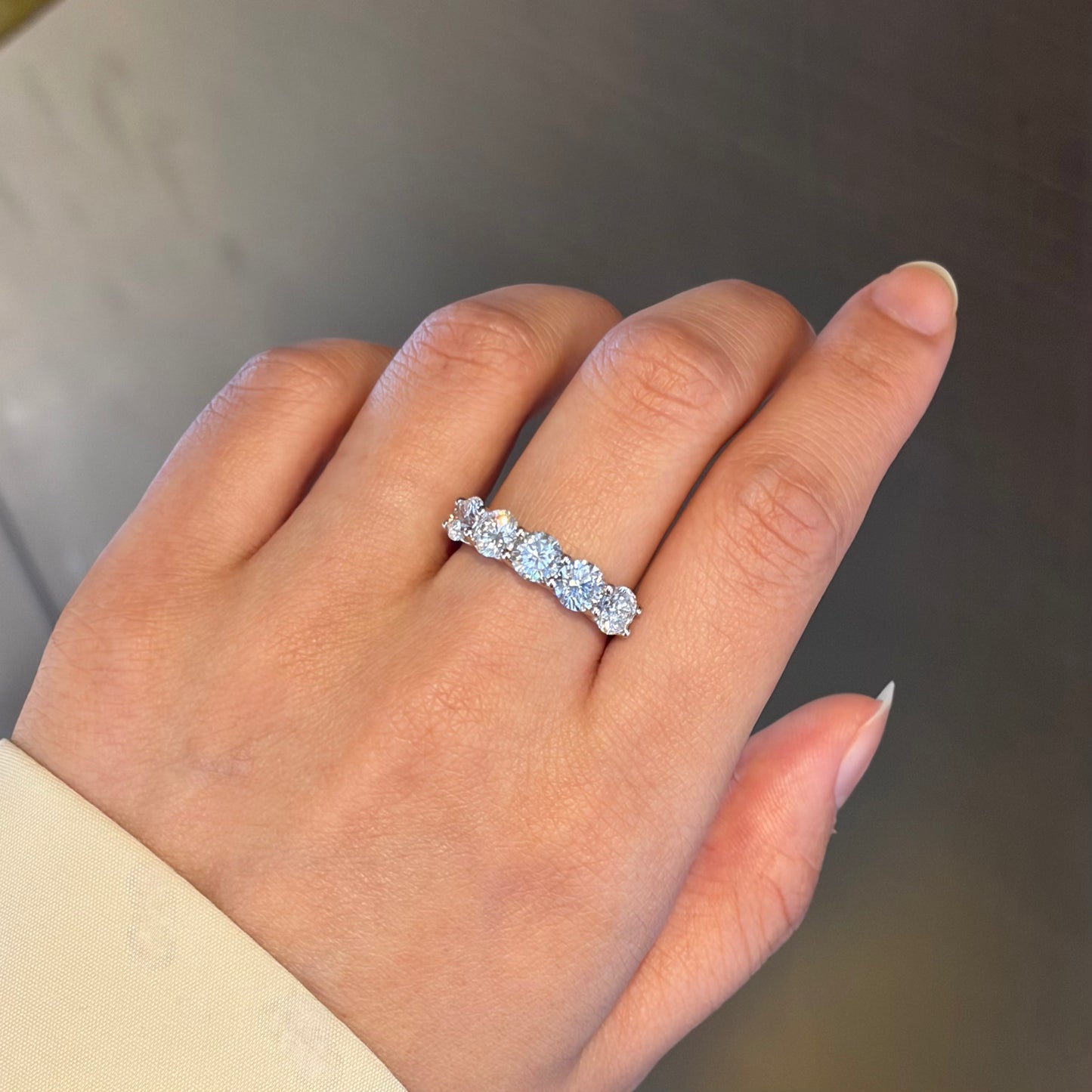 Lab Diamond Collection - 50pt U Setting Round Diamond Eternity Band
