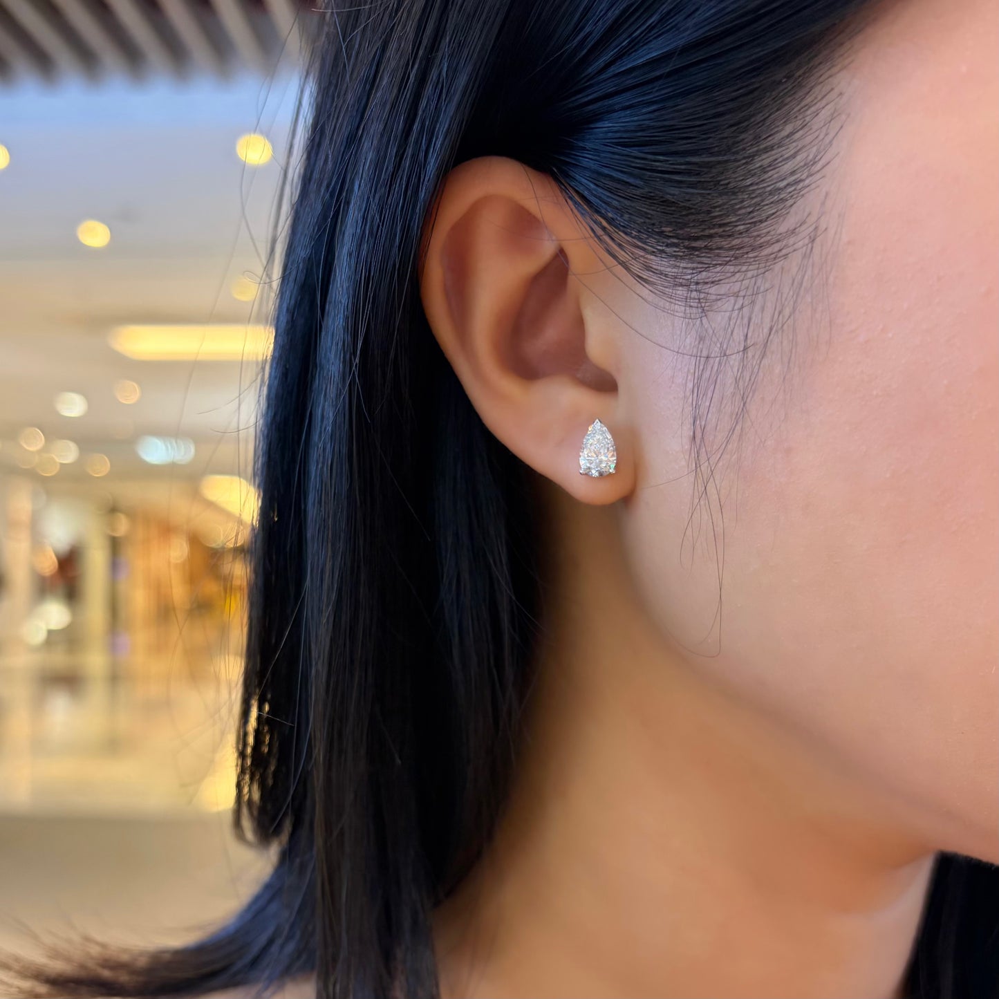 Lab Diamond Collection - 2ct Solitaire Pear Shape Earrings 2卡梨形培育鑽石耳環