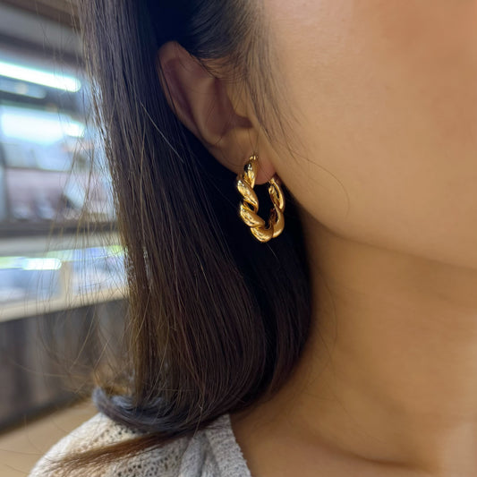 Braided Hoop 18K Earrings