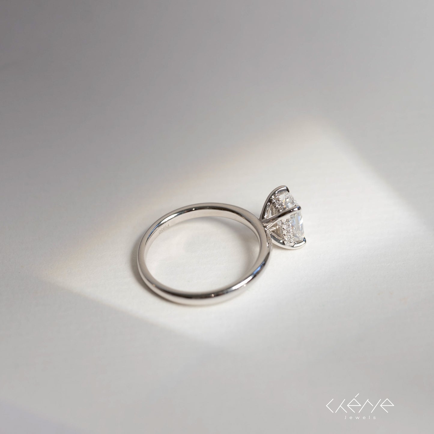 Lab Diamond Collection - 1ct Radiant Cut Diamond Ring with Hidden Halo