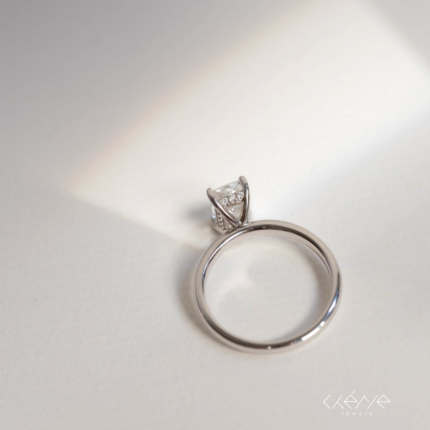 Lab Diamond Collection - 1ct Radiant Cut Diamond Ring with Hidden Halo
