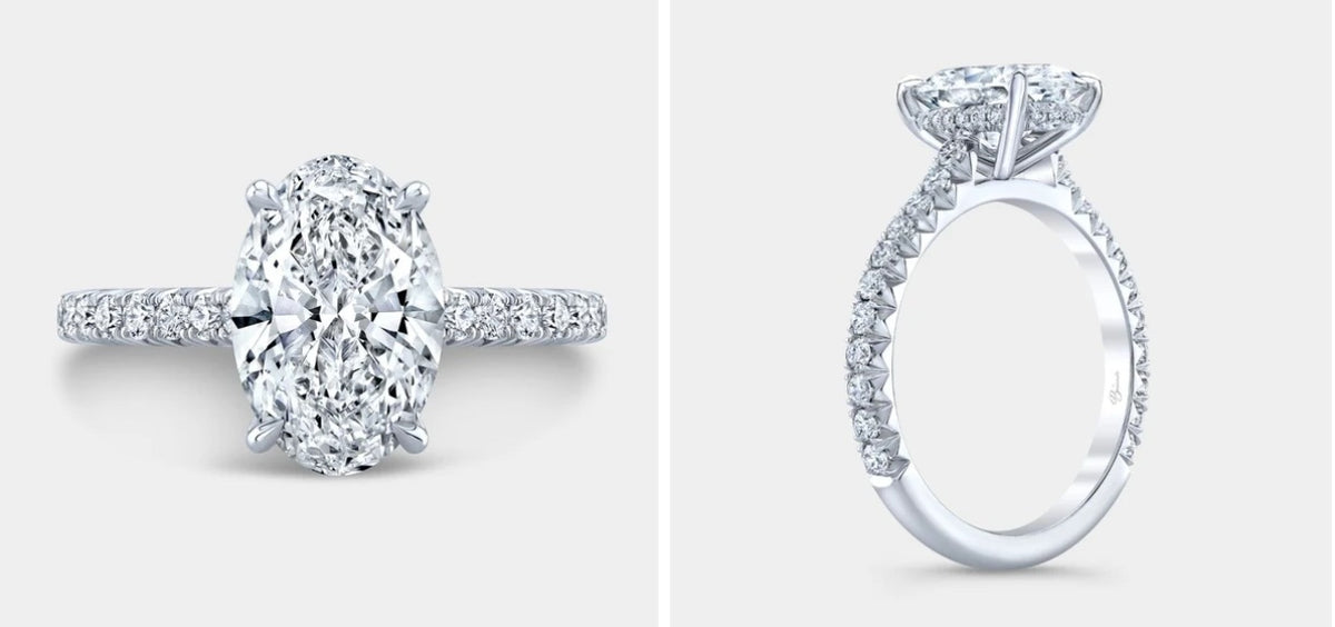 Half Deposit -5CT Oval Lab Diamond Ring in PT950