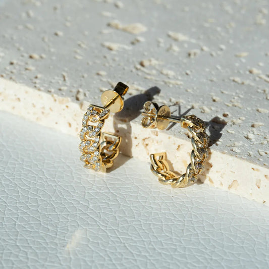 Cuban Link Diamond Earrings