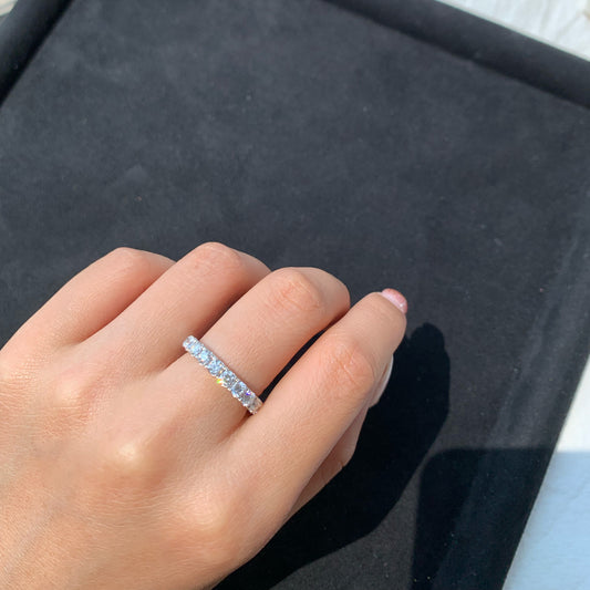 1ct Round Diamond Pave Half Eternity Band / 1ct 天然鑽石線戒