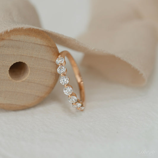 0.76ct Single Prong Round Diamond Eternity Band/76分單爪鑲圓形鑽石線戒