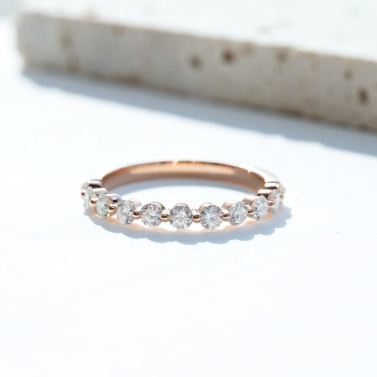 0.65ct Single Prong Round Diamond Eternity Band/65分單爪鑲圓形鑽石線戒