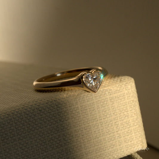 Lab Diamond Collection - 0.50ct Heart Shape Signet Ring
