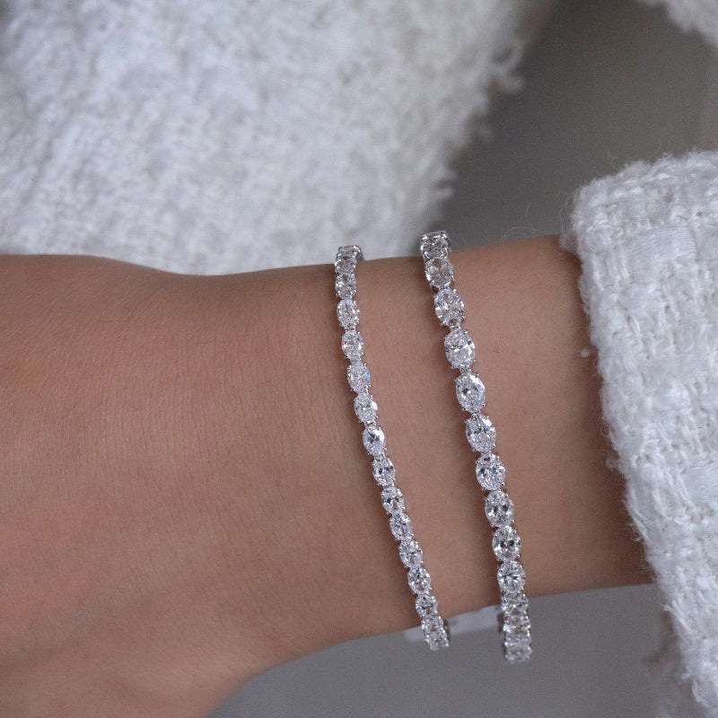 Lab Diamond Collection - Oval Shape Diamond Tennis Bracelet