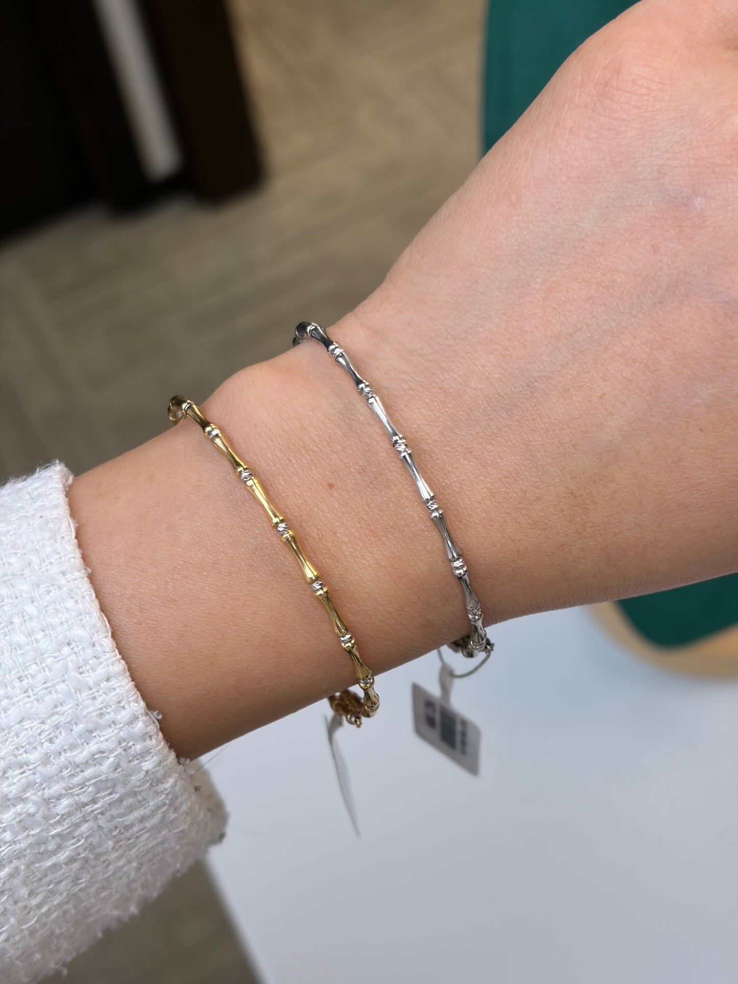 18k gold bamboo bangle