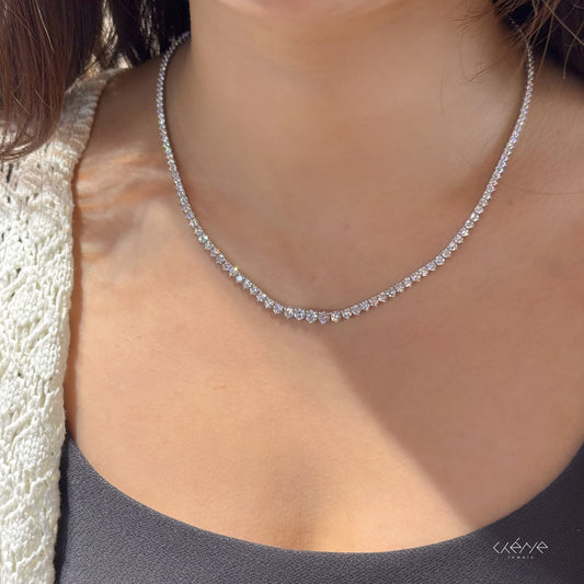 Lab Diamond Collection - Graduated Tennis Necklace