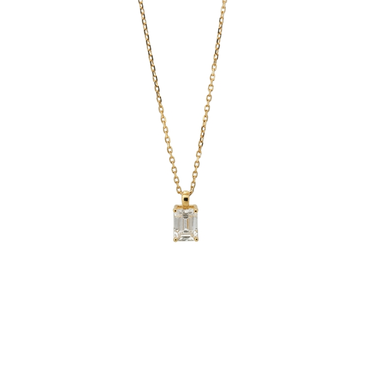 Lab Diamond Collection - 0.50ct Emerald Cut Diamond Solitaire Necklace