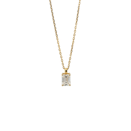 Lab Diamond Collection - 0.50ct Emerald Cut Diamond Solitaire Necklace