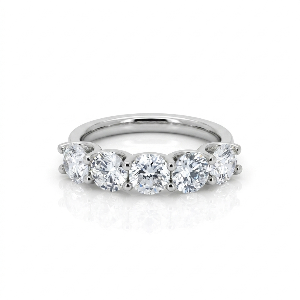 Lab Diamond Collection - 50pt U Setting Round Diamond Eternity Band