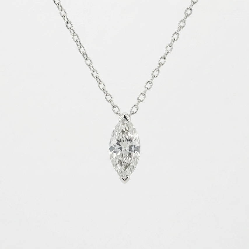 Lab Diamond Collection - 0.50ct Marquise Solitaire Necklace
