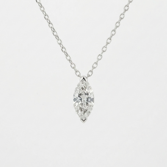 Lab Diamond Collection - 0.50ct Marquise Solitaire Necklace