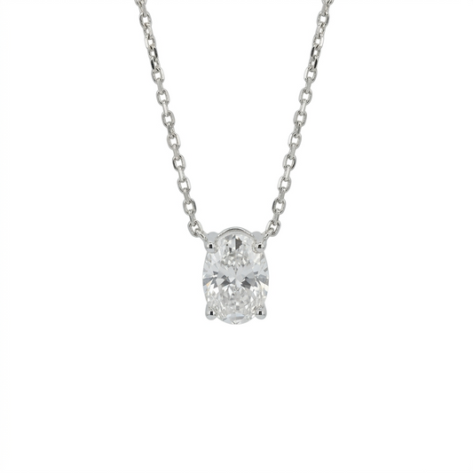 Lab Diamond Collection - 0.50ct Oval Diamond Solitaire Necklace