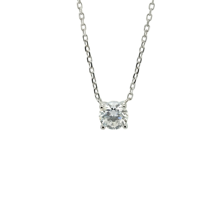 Lab Diamond Collection - 0.50ct Round Diamond Four Prong Setting Solitaire Necklace