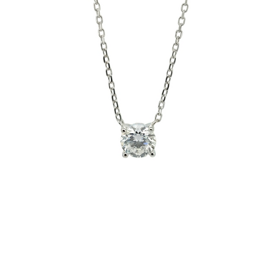Lab Diamond Collection - 0.50ct Round Diamond Four Prong Setting Solitaire Necklace