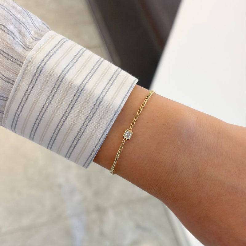 Lab Diamond Collection - Mini Cuban Link Chain Bracelet