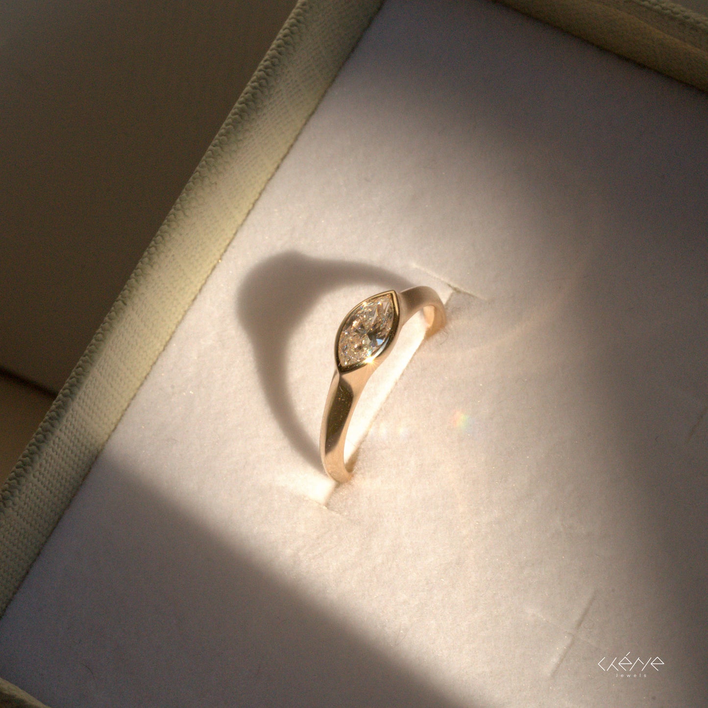 Lab Diamond Collection - 0.50ct Marquise Signet Ring